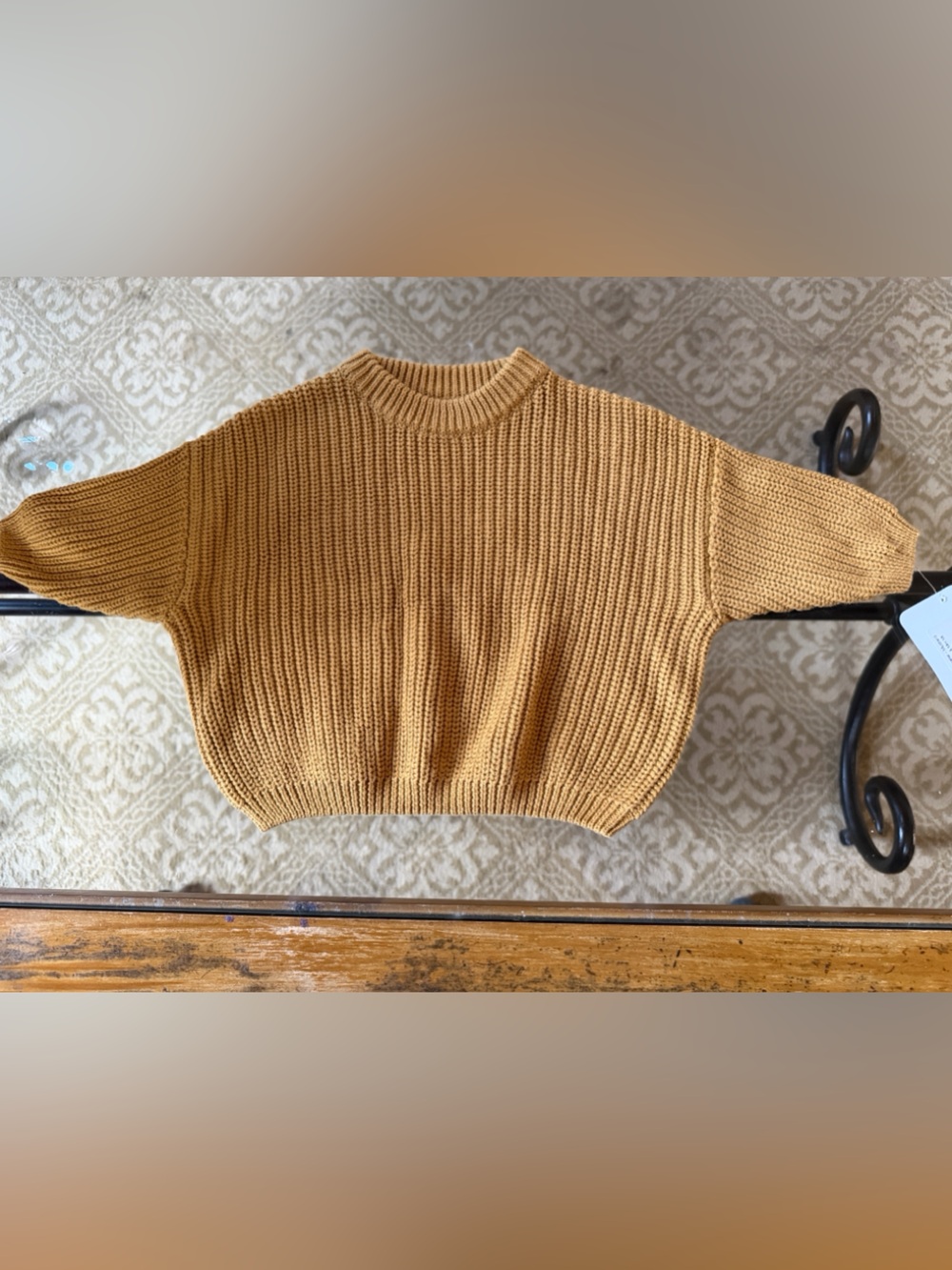 Mama boutique Cozy Knit Crewneck Sweater - Mustard Yellow NWT 6-9 mos